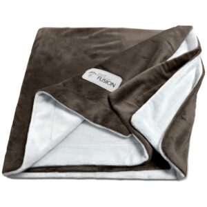 PetFusion Premium Dog Blanket, Cat Blanket | Ultra Soft Pet Blanket Available in Plush or Quilted, 2 Colors (Grey, Brown) | Perfect Blanket for Small Dogs & Large Dogs. 12 Month Warranty