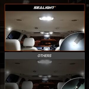 SEALIGHT 194 LED Bulbs 6000K White, 168 2825 T10 W5W 3030 Bright Chips, Dome Light, Map Door Courtesy License Plate Pack of 10