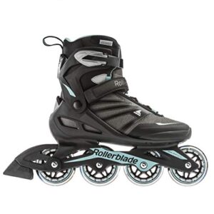 Rollerblade Zetrablade Women's Adult Fitness Inline Skate, Black and Light Blue, Performance Inline Skates