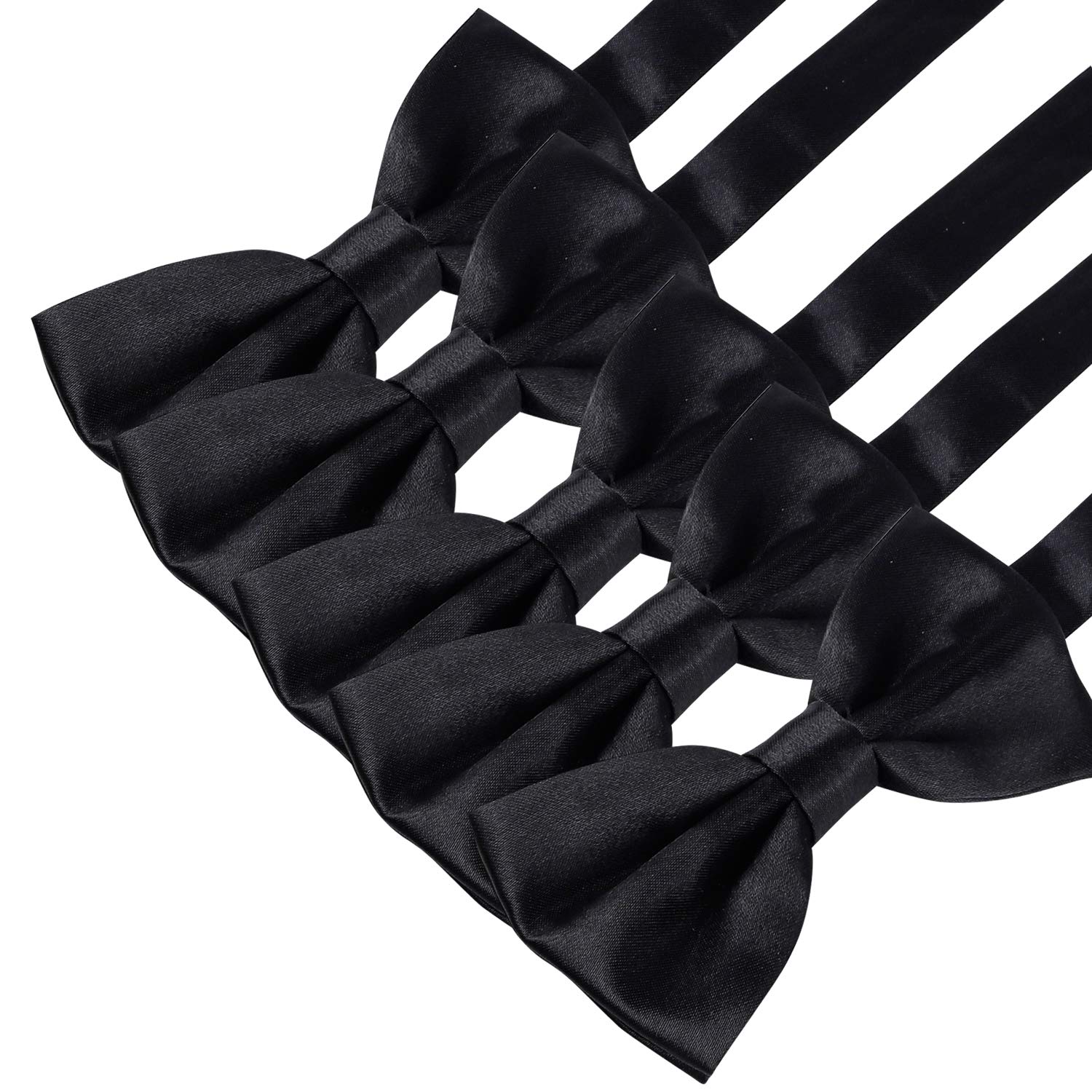 10 Pcs Elegant black Pre-tied Bow ties Formal Tuxedo Bowtie Set with Adjustable Neck Band,Gift Idea For Men And Boys