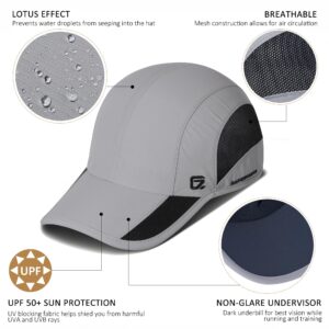 GADIEMKENSD Men's Cooling Hat Outdoor Running UPF50+ Womens Baseball Cap Sport Mesh Sun Hat Trucker Dad Hats Quick Dry Breathable Unstructured for Summer Camping Fishing Hiking Improved Light Grey