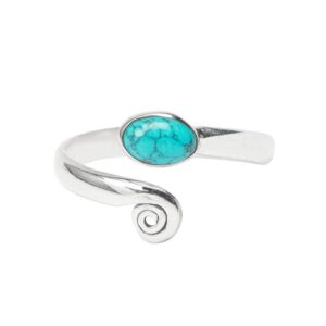 tibetan turquoise stone toe ring 925 sterling silver girls toe ring midi ring women body jewellery adjustable toe ring handmade toe ring gemstone toe rings