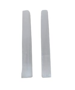 2 pack selenite sticks 6 to 8.5 inches long, 1 to 2 inches wide, white healing stone, strong protection powers