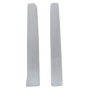 2 Pack Selenite Sticks 6 To 8.5 Inches Long, 1 To 2 Inches Wide, White Healing Stone, Strong Protection Powers