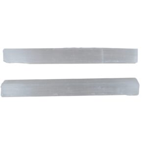 2 Pack Selenite Sticks 6 To 8.5 Inches Long, 1 To 2 Inches Wide, White Healing Stone, Strong Protection Powers