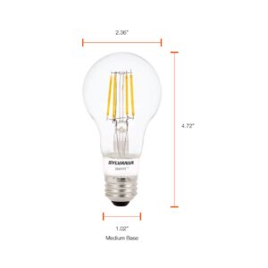 SYLVANIA SMART+ Bluetooth Clear Filament Soft White A19 LED Bulb, Compatible with Alexa, Apple HomeKit and Google Assistant, 1 pack