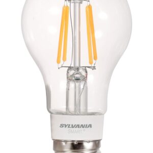 SYLVANIA SMART+ Bluetooth Clear Filament Soft White A19 LED Bulb, Compatible with Alexa, Apple HomeKit and Google Assistant, 1 pack