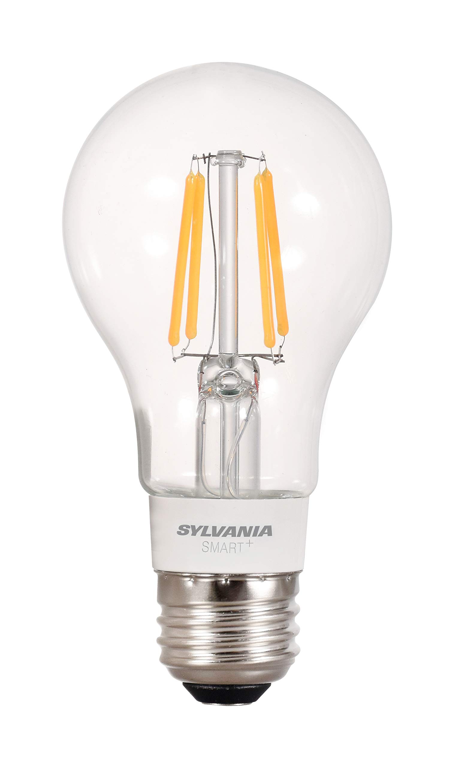 SYLVANIA SMART+ Bluetooth Clear Filament Soft White A19 LED Bulb, Compatible with Alexa, Apple HomeKit and Google Assistant, 1 pack