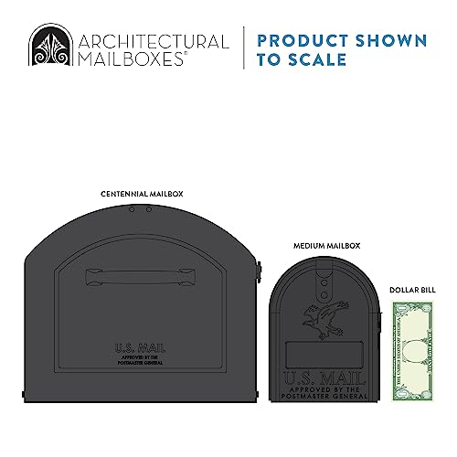 Architectural Mailboxes 950020P-10 Centennial Post Mount Mailbox, Extra Large, Pewter