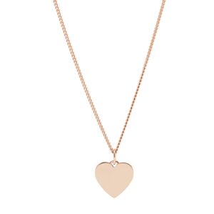 Fossil Women's Engravable Necklace, Color: Rose Gold (Model: JF03021791)