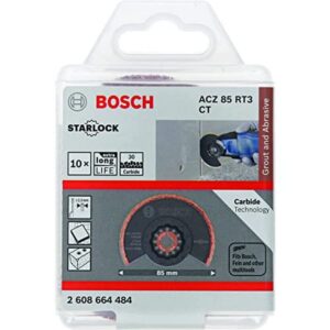 bosch professional 2608664484 pack of 10 segment saw blades acz 85 rt3 (for mortar, starlock, grit 30, diameter 85 mm, accessories multifunctional tool)