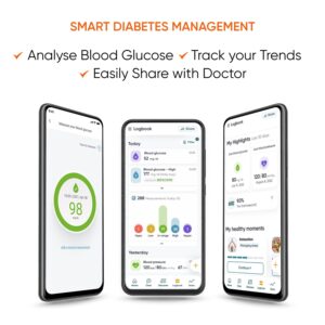 DARIO Smart Glucose Monitor Kit | Test Blood Sugar Levels & Manage Diabetes, Testing Kit Includes: Glucometer with 25 Strips, 10 Sterile lancets (Lightning Adapter - For iPhones Up To 14 Only)