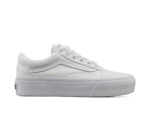 vans womens old skool gym athletic and training shoes white 8 medium (b,m)