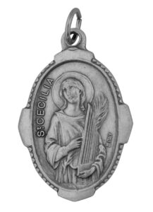 venerare traditional catholic saint medal (saint cecilia)