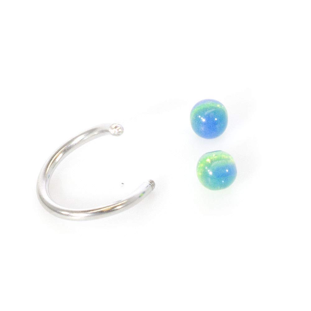 BodyJewelryOnline Twister Rings 10 Pack Multi-Colored Glow In The Dark Design Navel Lip Ear Helix