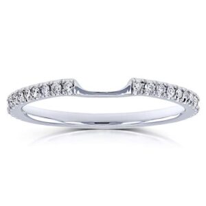 Kobelli Lab Grown Diamond Notched Shadow Wedding Band 1/8 CTW 14k White Gold (DEF/VS), 6.5