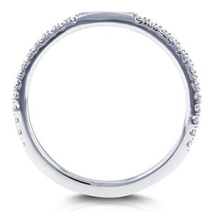 Kobelli Lab Grown Diamond Notched Shadow Wedding Band 1/8 CTW 14k White Gold (DEF/VS), 6.5