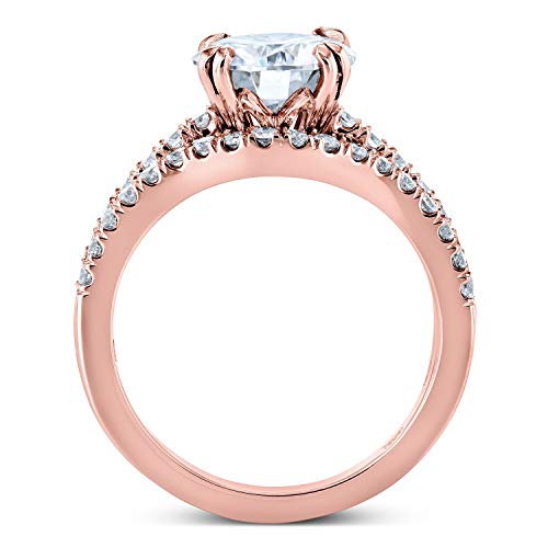 Kobelli Forever One Moissanite and Lab Grown Diamond 3pc Bridal Rings Set 2 1/2 CTW 14k Rose Gold (DEF/VS), 4.5