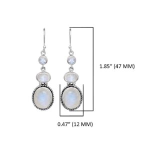 YoTreasure .925 Sterling Silver Natural Moonstone Dangle Earrings Jewelry