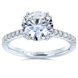 kobelli moissanite and lab grown diamond engagement ring 1 3/4 ctw 14k white gold (gh/vs, def/vs), 7.5