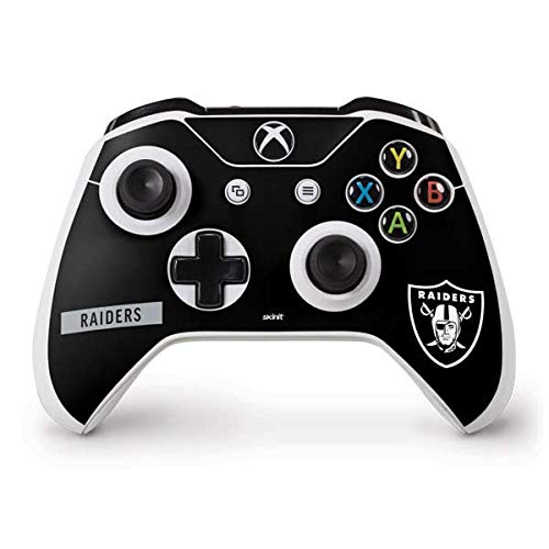 Skinit Decal Gaming Skin Compatible with Xbox One S Controller - Officially Licensed NFL Las Vegas Raiders Black Performance Series Design