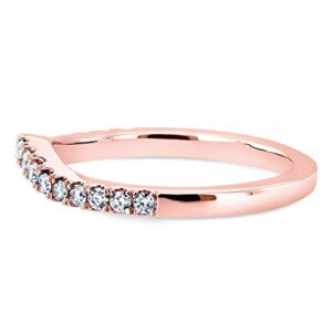 Kobelli Lab Grown Diamond Womens Curved Wedding Band 1/5 CTW 14k Rose Gold (DEF/VS), 7