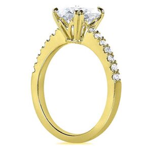 Kobelli Moissanite and Lab Grown Diamond Engagement Ring 1 3/4 CTW 14k Yellow Gold (GH/VS, DEF/VS), 7.5