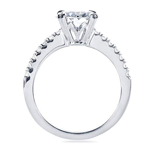 Kobelli Forever One Moissanite and Lab Grown Diamond Engagement Ring 1 3/4 CTW 14k White Gold (DEF/VS), 6.5