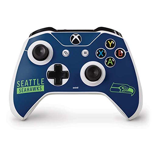 Skinit Decal Gaming Skin Compatible with Xbox One S Controller - Officially Licensed NFL Seattle Seahawks Blue Performance Series Design