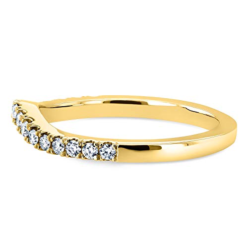 Kobelli Lab Grown Diamond Womens Curved Wedding Band 1/5 CTW 14k Yellow Gold (DEF/VS), 6