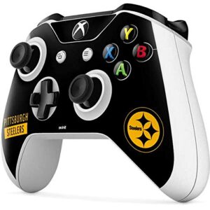 Skinit Decal Gaming Skin Compatible with Xbox One S Controller - Officially Licensed NFL Pittsburgh Steelers Black Performance Series Design