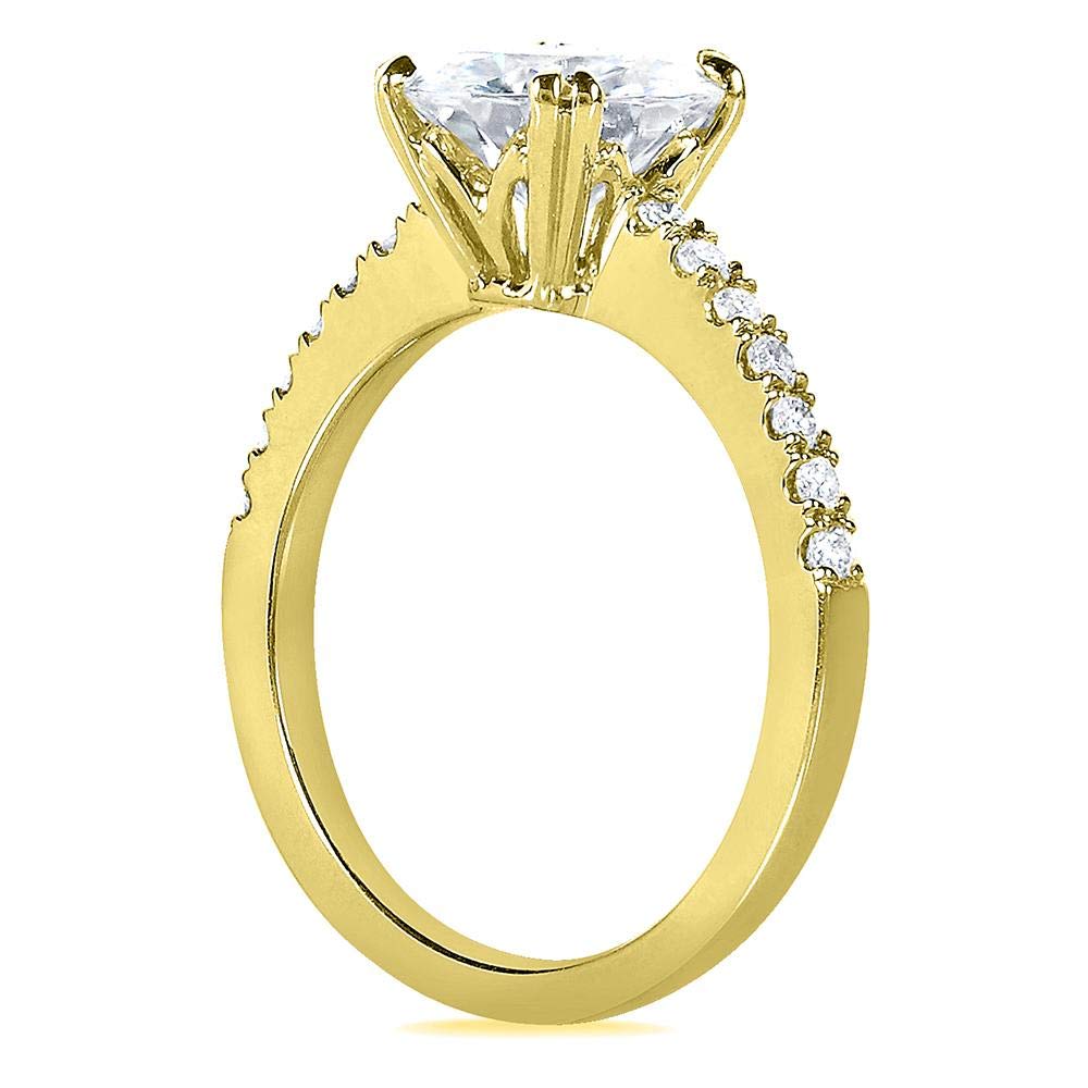 Kobelli Forever One Moissanite and Lab Grown Diamond Engagement Ring 2 1/10 CTW 14k Yellow Gold (DEF/VS), 10