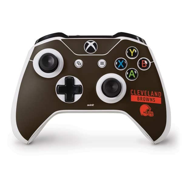 Skinit Decal Gaming Skin Compatible with Xbox One S Controller - Officially Licensed NFL Cleveland Browns Brown Performance Series Design