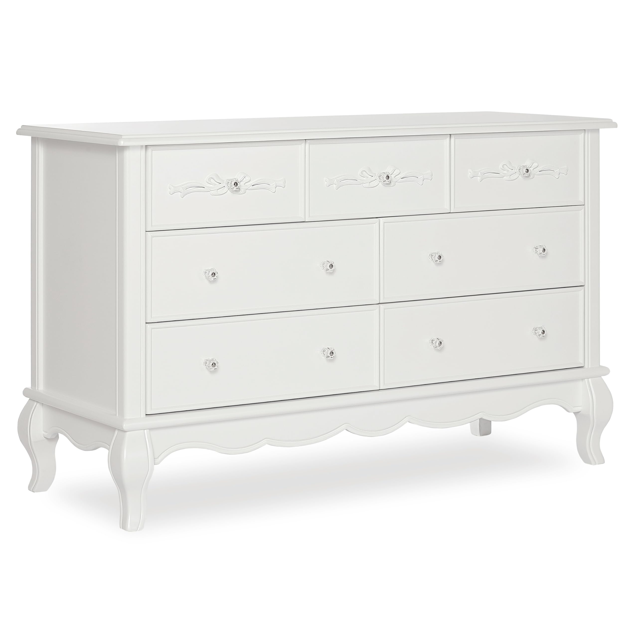 Evolur Aurora 7 Drawer Double Dresser, Frost