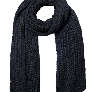 Women And Mens Winter Thick Cable Knit Wrap Chunky Long Warm Scarf, One Size, Black