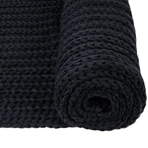 Women And Mens Winter Thick Cable Knit Wrap Chunky Long Warm Scarf, One Size, Black