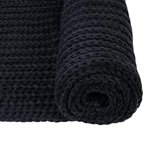 Women And Mens Winter Thick Cable Knit Wrap Chunky Long Warm Scarf, One Size, Black