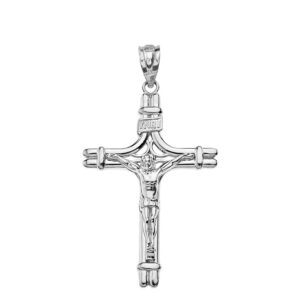 CaliRoseJewelry Sterling Silver INRI Crucifix Jesus on The Cross Pendant