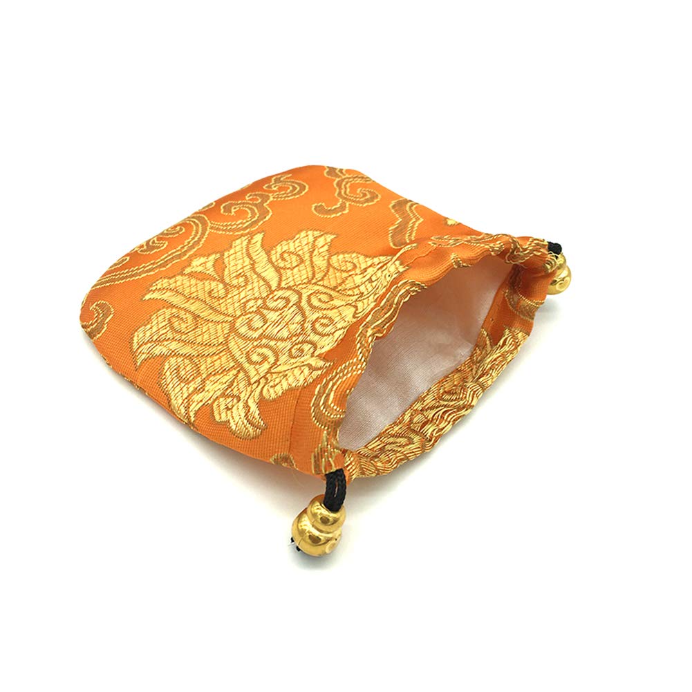 NHW Brocade Embroidery Drawstring Jewelry Bag Purse Pouch size about 4.3 * 4.3 inches