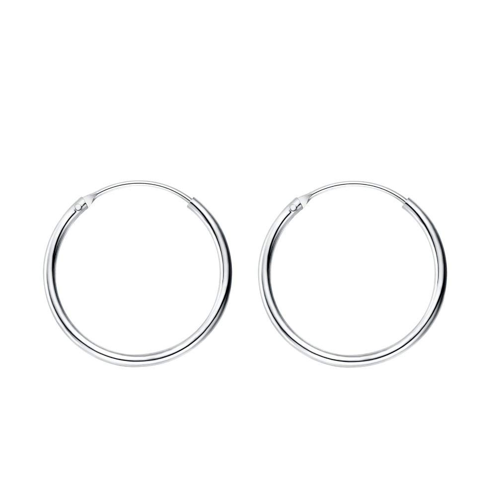 Thin Endless Hoop Earrings 14mm 16mm 18mm 20mm (14mm)