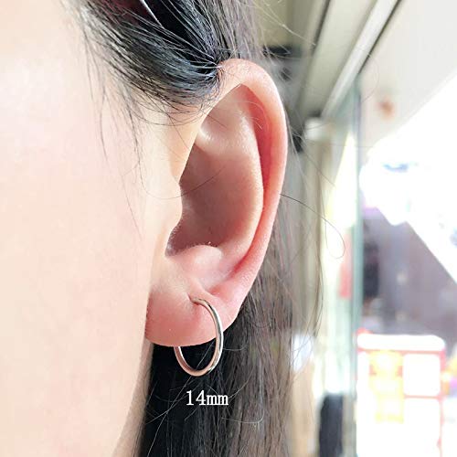 Thin Endless Hoop Earrings 14mm 16mm 18mm 20mm (14mm)