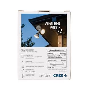 Cree Lighting Exceptional Series PAR38 Bulb, 3000K Dimmable LED Bulb, 120W + 1200 Lumens, Bright White, 1 Pack