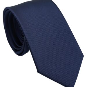 ZENXUS Extra Long Solid Tie for Men Big and Tall, Deep Navy XL Tie 63 inch