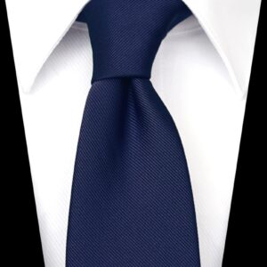 ZENXUS Extra Long Solid Tie for Men Big and Tall, Deep Navy XL Tie 63 inch