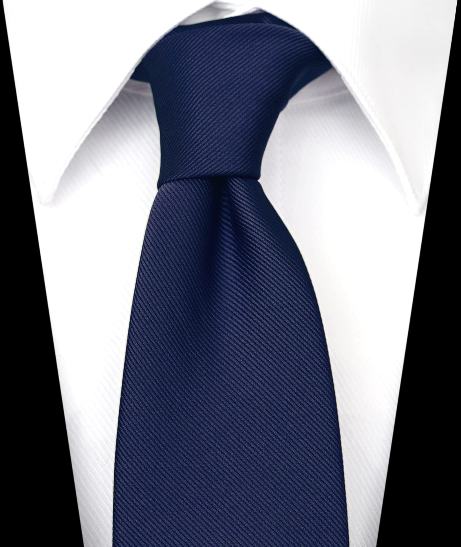 ZENXUS Extra Long Solid Tie for Men Big and Tall, Deep Navy XL Tie 63 inch