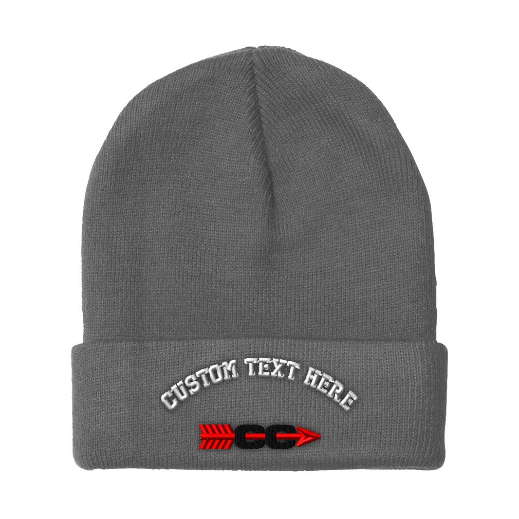 Custom Beanies for Men Cross Country Logo Sport A Embroidery Cross Country Cross Country Logo Sport Winter Hats for Women Acrylic Skull Cap 1 Size Light Grey Personalized Text Here