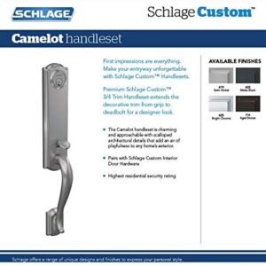 Schlage FCT58CAM716 Schlage FCT58-CAM Custom Camelot Keyed Entry Single Cylinder Half Plate Handleset - Exterior Only