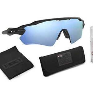 Oakley Radar EV Path Sunglasses (Matte Black Frame/Deep Prizm Water Polarized Lens) with Lens Cleaning Kit (Black)