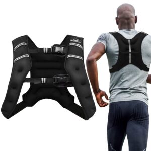 aduro sport weighted vest workout equipment, 4lbs/6lbs/12lbs/20lbs/25lbs body weight vest for men, women, kids (20 pounds (9.07 kg))