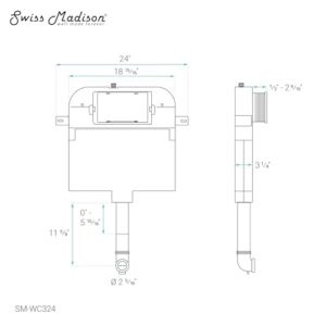 Swiss Madison Well Made Forever SM-WC324 Toilet Tank Carrier, For 2 x 4 Residential Studs, White